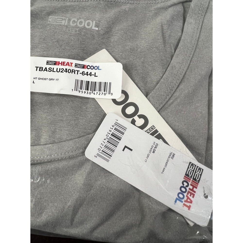32 Degrees Cool Tank Top Gray L NWT Moisture-Wicking Quick Dry Activewear - Picture 3 of 10